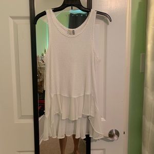 Paper Crane Waffle knit hi-lo tank